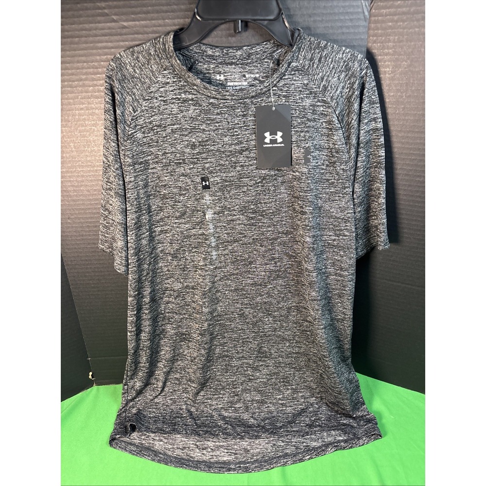 NWT Under Armour Men's Active Tech 2.0 Short Sleeve Tee Size XXL Black Heather